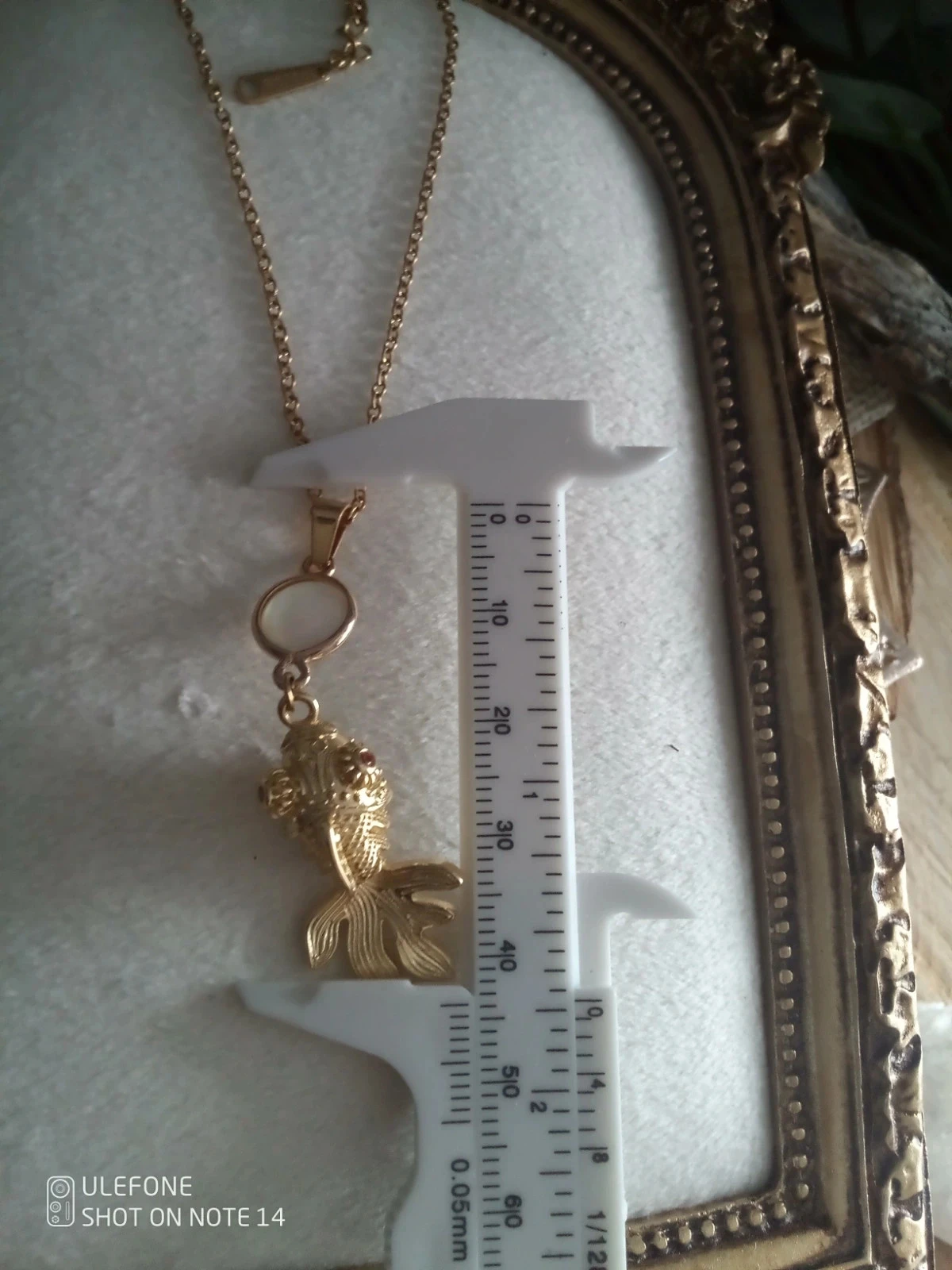 Gouden viscollier en natuurlijke moederparel connector – photo 2